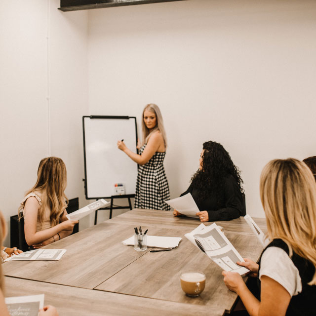 Salon owners on training course